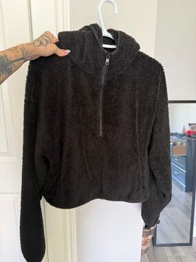 Sunday Best Black Sherpa Half-Zip Pullover